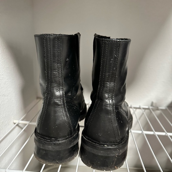 All Saints Front Zipper Combat Boot Black Size 38 - Picture 3 of 5